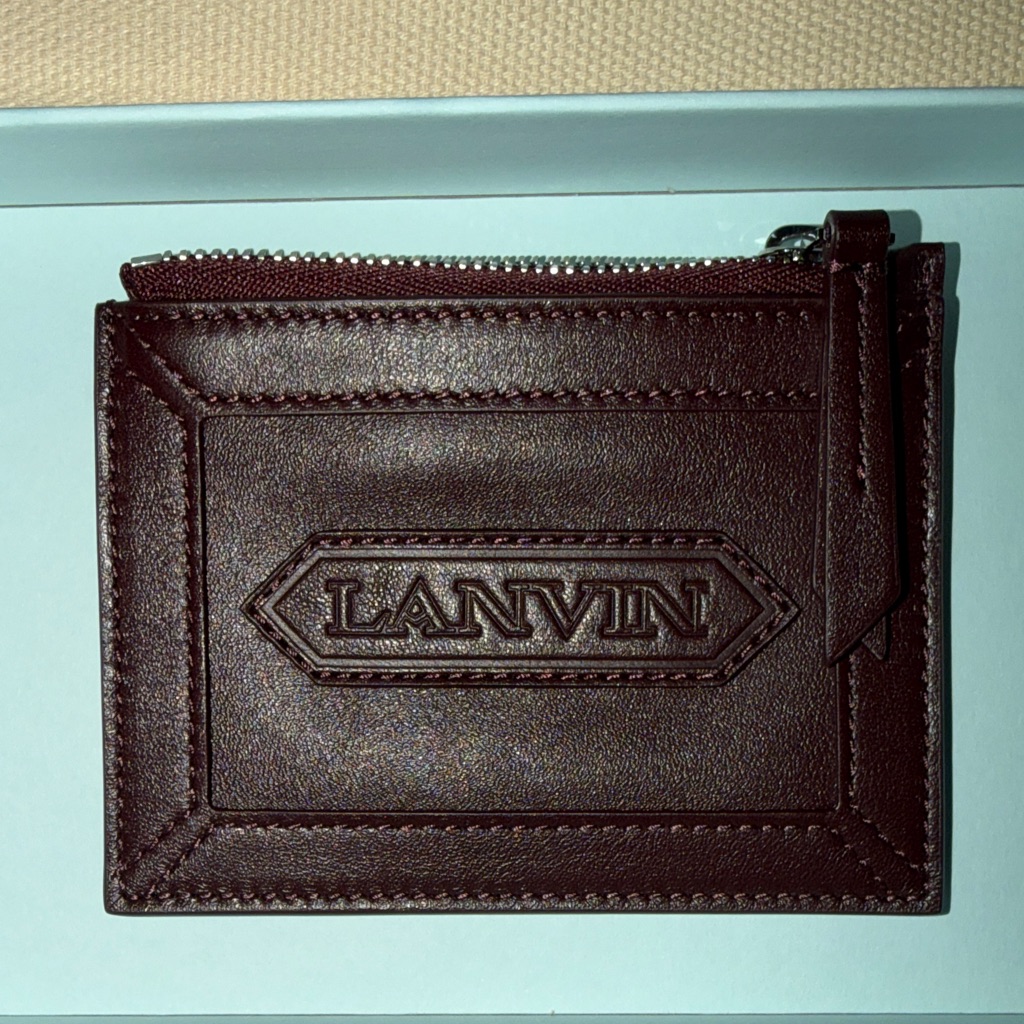 Lanvin Dark Brown Leather Key  Card Holder